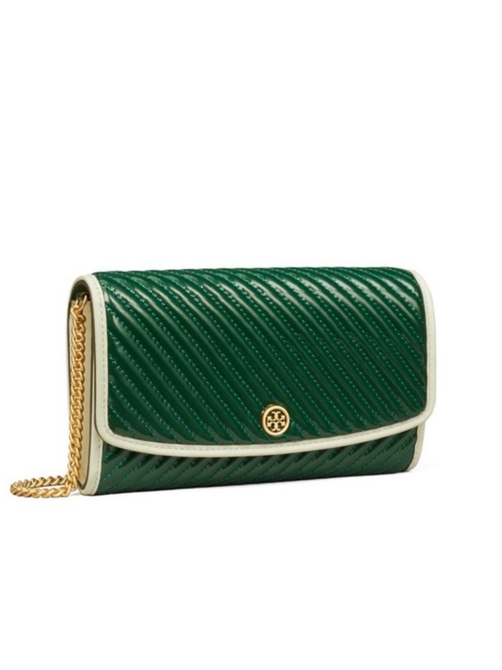 Tory Burch Robinson Green Quilted Crossbody